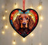 Cocker Spaniel (Working) Chocolate Stained Glass Effect Heart Suncatcher